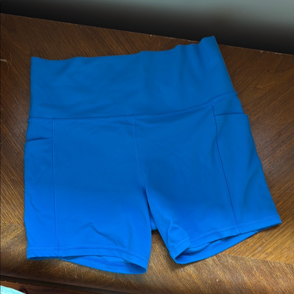 Athleta High Waist Blue Shorts for Active Wear